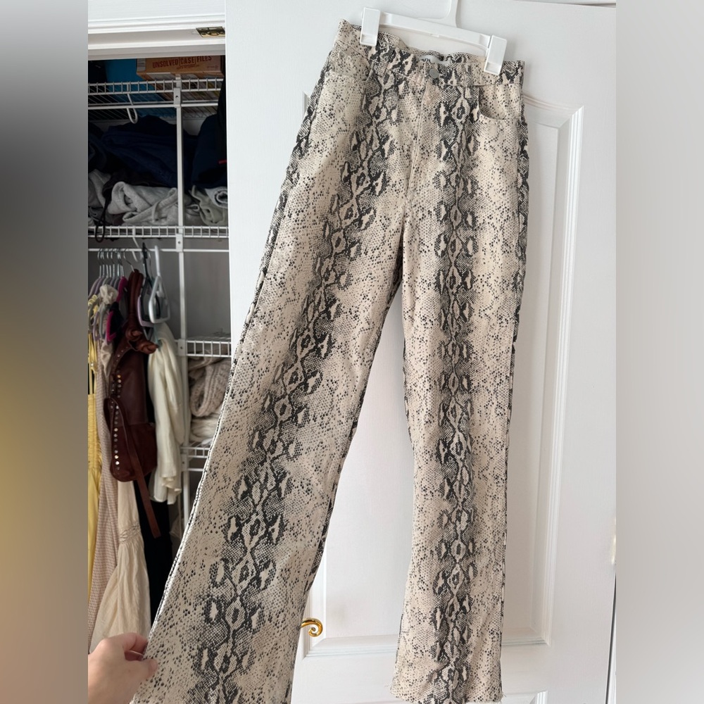 Zara Denim Snakeprint pants, size 4